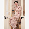 【限时秒杀】新中式国风旗袍领连衣裙女新款精致印花A摆针织裙V0050531 商品缩略图3