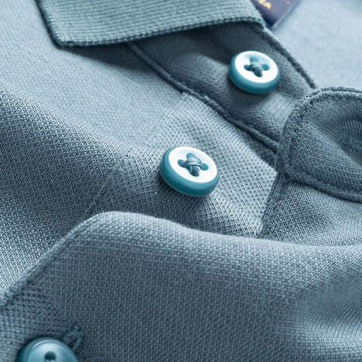 【福利款】罗蒙男士春秋含桑蚕丝莫代尔polo衫男长袖男士polo衫长袖 商品图7