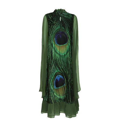 雀翎戏绿飘逸水袖连衣裙 | 杨丽萍老师同款 | 现货加急发 商品图8