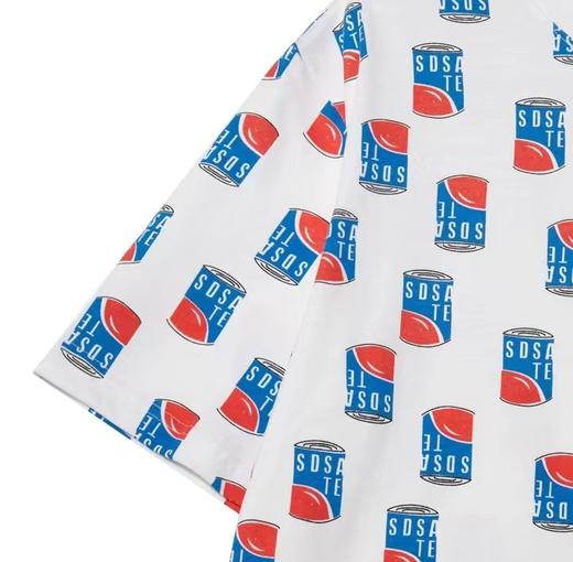 T497满印瓶子印花情侣短袖圆领宽松百搭潮流街头小众设计T恤男 商品图4