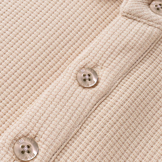 罗蒙男士春秋华夫格含桑蚕丝polo衫男长袖t恤男舒适男士t恤 商品图10