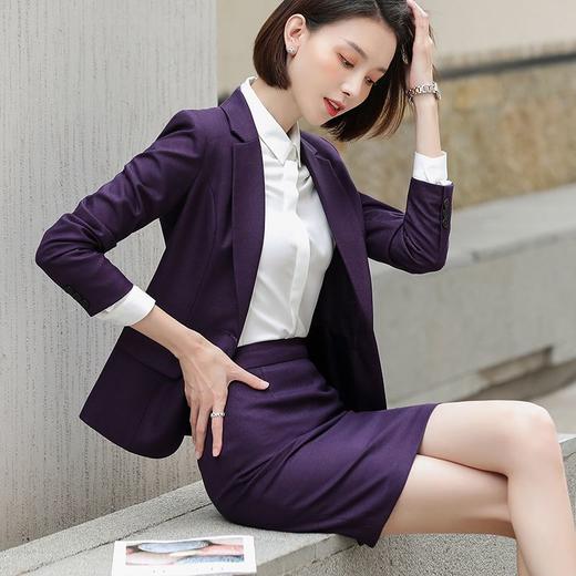 TZW-干练气质紫色西装套装女春秋新款高端通勤西服工作服 商品图1