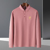 14LP8026罗蒙男士虎头刺绣polo衫男长袖t恤男春秋加厚双面布男士t恤长袖上衣 商品缩略图2