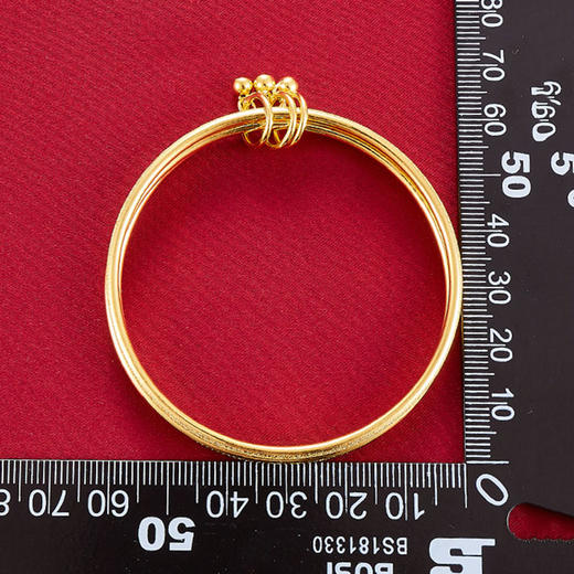 【限时克减150元】足金999.9 三生三世光面磨砂三圈手镯(空心）(SZ00060-01)（预售产品下单后不退款不退货不换货不补差价）（预售产品下单后不退款不退货不换货不补差价） 商品图5