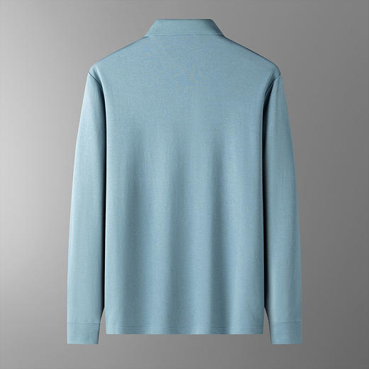 【福利款】罗蒙男士春秋含桑蚕丝莫代尔polo衫男长袖男士polo衫长袖 商品图5