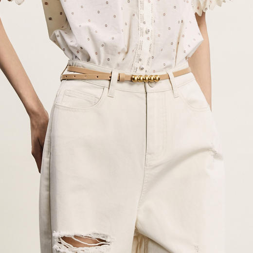 谜底细皮带女士2024夏季新品复古百搭金属波点扣头腰带242MQ0906 商品图1