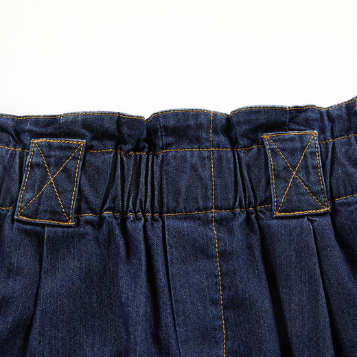 谜底牛仔短裤女2024夏季新品复古文艺风花苞式高腰A型裤242MK0713 商品图3