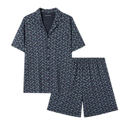 【棉+莫代尔开衫】SCHIESSER德国舒雅男士翻领开衫棉+莫代尔短袖短裤套装39/22640H 商品图9