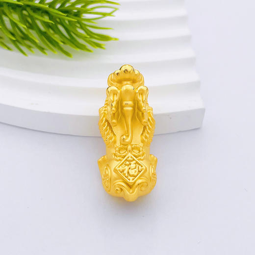 足金 3D硬金招财纳福貔貅手串配件（约36.4*16.9mm）(V3DSC00337-3)（预售4-7天发货，下单后不退款不退货不补差价） 商品图0