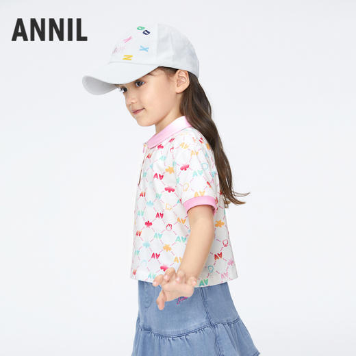 女童清凉POLO衫翻领短袖新款安奈儿童装实体店同款XG421837 商品图2