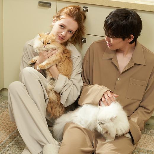 CASUCA 躲毛毛系列居家服套装不粘毛纯棉可外穿情侣睡衣 商品图0