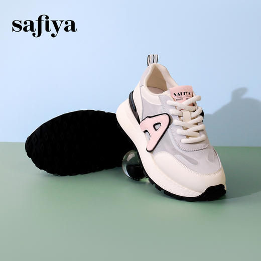 Safiya/索菲娅2024春潮流拼接轻便网面透气厚底阿甘运动鞋 SF41112432 商品图8