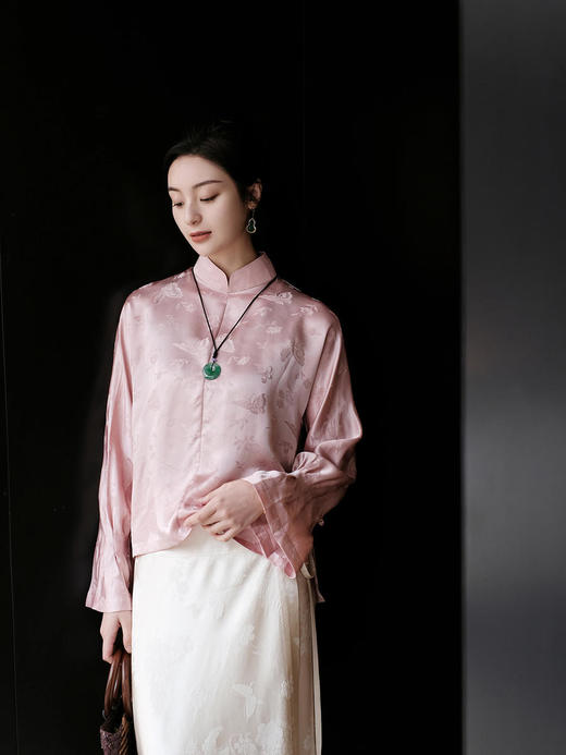 盛唐牡丹 |蝶恋花真丝女上衣 商品图5