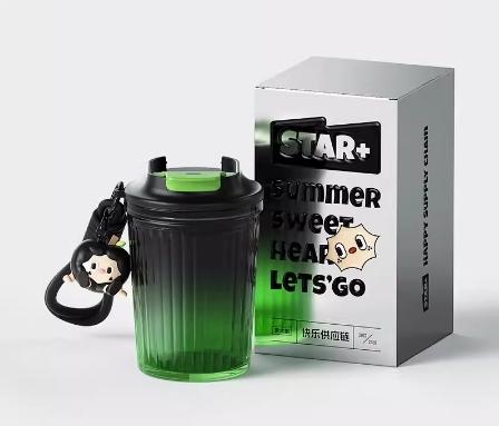 世大家Star+夏日甜心咖啡杯冰透黑绿（含挂件） 商品图0