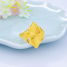 【限时克减150元】足金999.9 活口镂空仿钻车花橄榄形花篮女戒(AF010JZ00104)（预售产品下单后不退款不退货不换货不补差价（预售产品下单后不退款不退货不换货不补差价