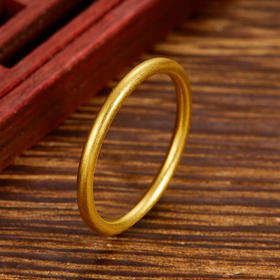 【限时克减150元】足金999 #条戒 古法光圈戒素圈实心素圈戒固口条戒圈戒线戒（面宽约1.6-2mm）(YGFJZ00001)（预售产品下单后不退款不退货不换货不补差价