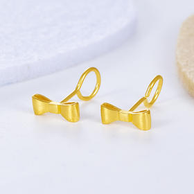 【限时克减150元】足金999 (足金999字印)5G黄金蝴蝶结耳钉(5GES00117)（预售产品下单后不退款不退货不换货不补差价）（预售产品下单后不退款不退货不换货不补差价）