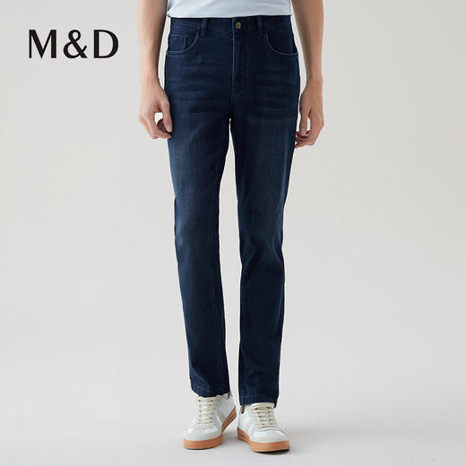 【名盾】舒适弹力牛仔裤，中腰直筒裤型，穿着舒适有型M0AL36610B 商品图1