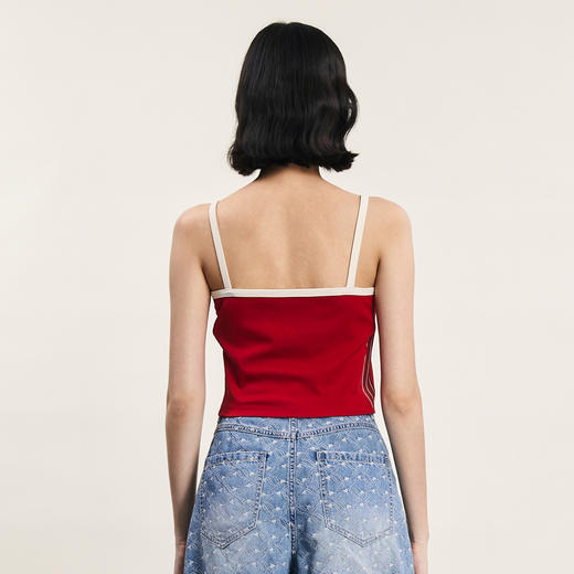 谜底短款修身小吊带女士2024夏季新品复古时尚绣花内搭242MN0615 商品图2