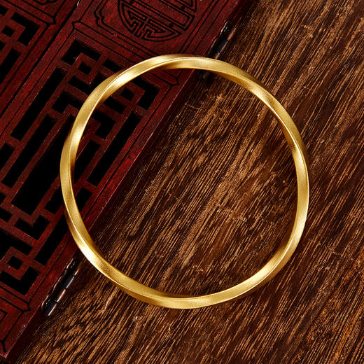 【限时克减150元】足金999 #莫比乌斯  古法实心(面宽约3.5-4mm)莫比乌斯环固口手镯(YGFSZ00337)（预售产品下单后不退款不退货不换货不补差价） 商品图1
