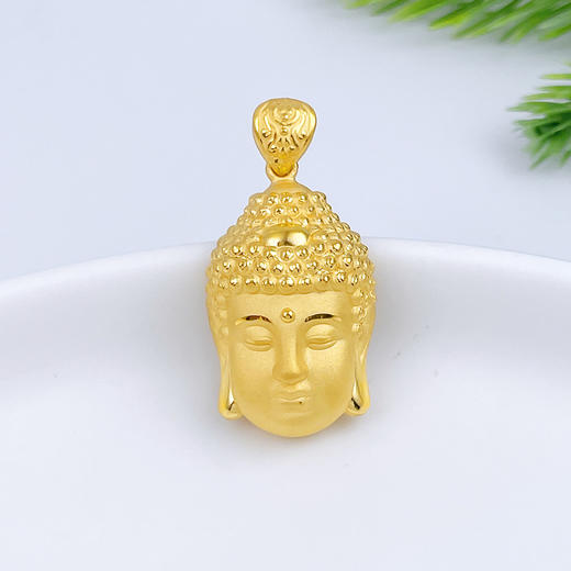 【限时克减150元】足金 【精品】3D硬金空心佛头吊坠(AR3DDZ00009-4)预售产品下单后不退款不退货不换货不补差价 商品图0