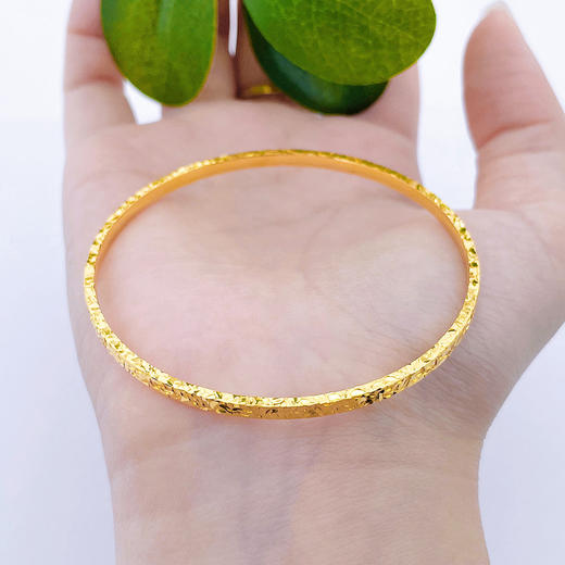 【限时克减150元】足金999.9 #碎碎冰【精品】实心固口碎碎冰四方手镯（面宽约2.6-3mm，厚约1.7mm）(AISZ00529)预售产品下单后不退款不退货不换货不补差价） 商品图2