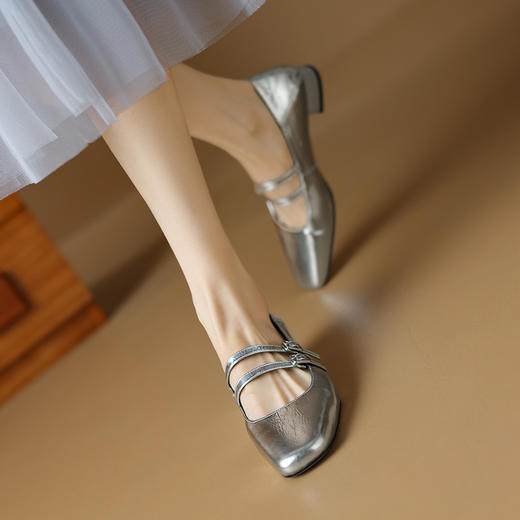 【预售5天】舒适百搭玛丽珍鞋，里外全皮双扣低跟单鞋TX452 商品图10