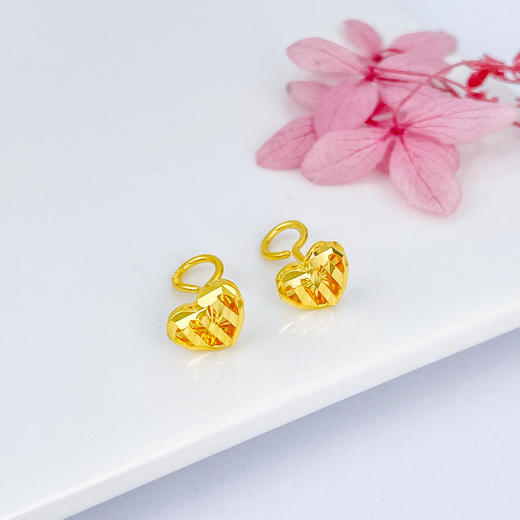 【限时克减150元】足金999.99 五9黄金镂空心形影底耳钉(ACES00134)（预售产品下单后不退款不退货不换货不补差价（预售产品下单后不退款不退货不换货不补差价 商品图0