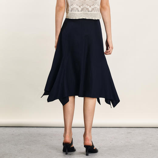 谜底半身裙女2024年夏季新品复古优雅不规则下摆中长裙242MB0681 商品图2