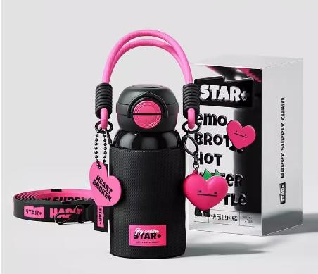 世大家EMO兄弟吸管杯玫心情 (黑色) 商品图0