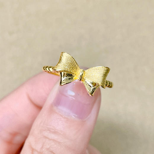 【限时克减150元】足金999 (足金999字印)5G黄金蝴蝶结活口女戒(5GJZ00517)预售产品下单后不退款不退货不换货不补差价 商品图2