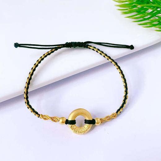 【定价黄金】足金 #热卖 #悟空 3D硬金祥云悟空金箍棒平安扣双珠黑色调节成品手串(AJ3DSC00199)（预售产品下单后不退款不退货不换货不补差价）（预售产品下单后不退款不退货不换货不补差价） 商品图1