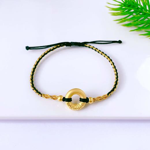 【定价黄金】足金 #热卖 #悟空 3D硬金祥云悟空金箍棒平安扣双珠黑色调节成品手串(AJ3DSC00199)（预售产品下单后不退款不退货不换货不补差价）（预售产品下单后不退款不退货不换货不补差价） 商品图0