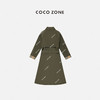 COCO ZONE 100%棉中长款风衣外套气质双排扣大衣 23C29764 商品缩略图1