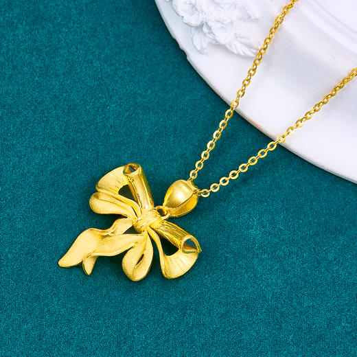 【限时克减150元】足金999.99 【精品】五9黄金蝴蝶结吊坠（不含链，工艺略有不同）(ACDZ00149)（预售产品下单后不退款不退货不换货不补差价） 商品图2