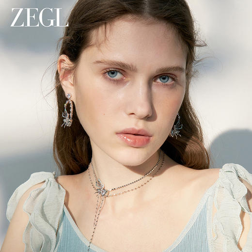 ZEGL设计师精灵之舞系列爱心蝴蝶耳环女2024新款耳钉925银针耳饰 商品图1