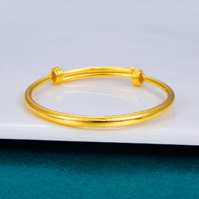 足金999.9 #儿童/宝宝 光面同宽圆管光管推拉BB镯宝宝镯童镯/单只（空心）面宽约3.2-3.6mm(TZ00028)（预售产品下单后不退款不退货不换货不补差价）