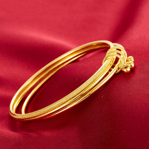 【限时克减150元】足金999.9 三生三世光面磨砂三圈手镯(空心）(SZ00060-01)（预售产品下单后不退款不退货不换货不补差价）（预售产品下单后不退款不退货不换货不补差价） 商品图2