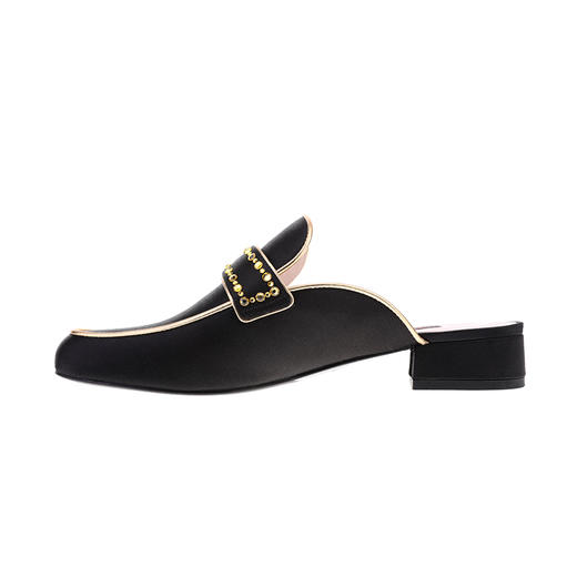 sheme新中式蝶雨彩虹系列丝绸搭配刺绣水晶休闲时尚女士包头拖鞋可定制 商品图1