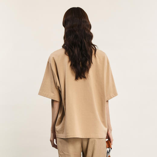 谜底POLO衫上衣短袖2024年夏款美式复古风绣花中长款T恤242MT0671 商品图2