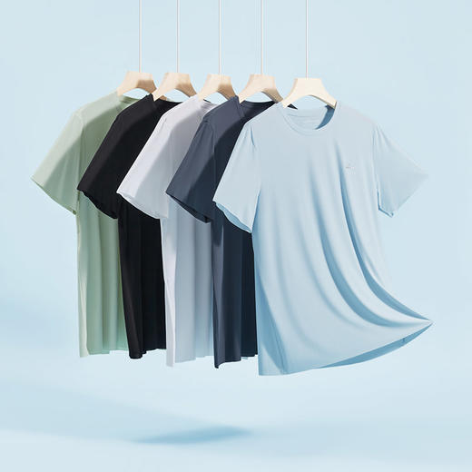 柒牌男士短袖T恤2024夏季凉感抗菌透气亲肤高弹罗纹打底薄款内衣	126F70060 商品图1