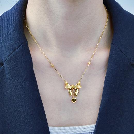 【限时克减128元】足金999 #小红书 (足金999字印)5G黄金蝴蝶结爱心间珠调节套链在逃公主套链(5GTL00155)（预售产品下单后不退款不退货不换货不补差价 商品图3