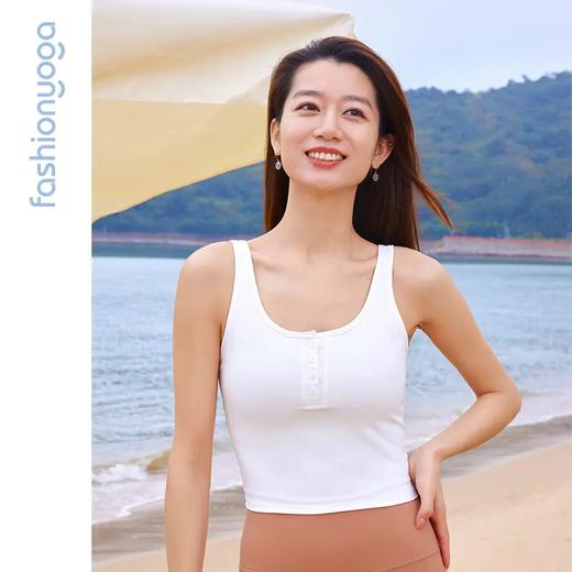 凡圣瑜伽圆领纽扣基础背心 FY14227 商品图4