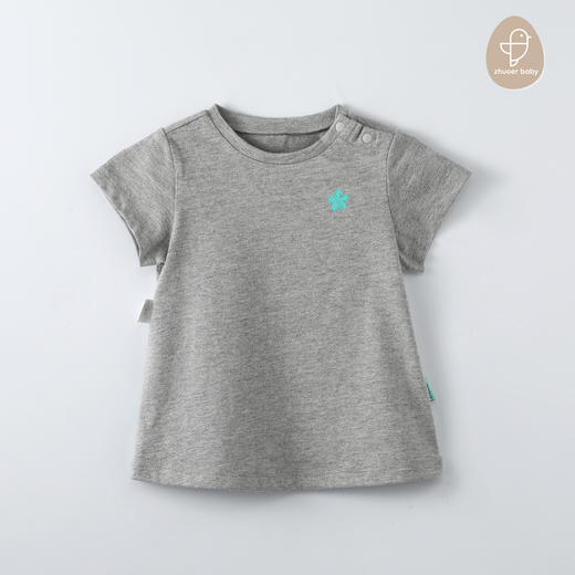 【夏款针织短袖T恤】卓儿代工品牌 出口余单 女童纯棉针织短袖T恤套头衫打底衫圆领上衣 商品图1