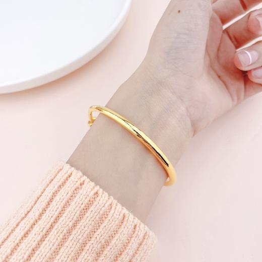 【限时克减150元】足金999.9 (面宽约3.7-4.1mm)空心手镯光面推拉手镯光圈推拉手镯素圈推拉手镯圆管推拉手镯(HWSZ00001-02)（预售产品下单后不退款不退货不换货不补差价） 商品图3