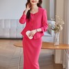 TZW-玫红色西装套装女春季2024新款高级感职业装西服套裙 商品缩略图3