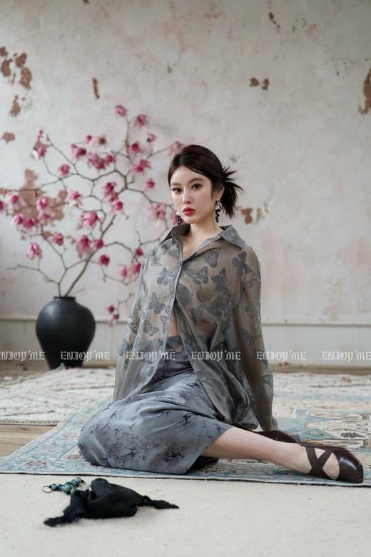 【门店同款】ENJOY春季云敛-竹叶水墨画半裙 156946513 商品图3