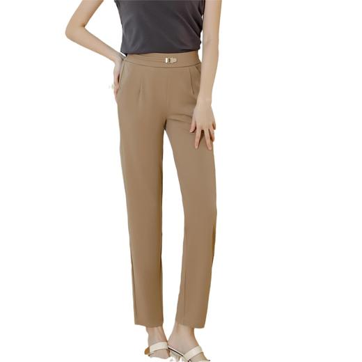 「两色可选！空气锻烟管裤」春夏新款醋酸感空气锻烟管裤 升级版松紧腰高腰显瘦休闲卫裤下装 商品图4