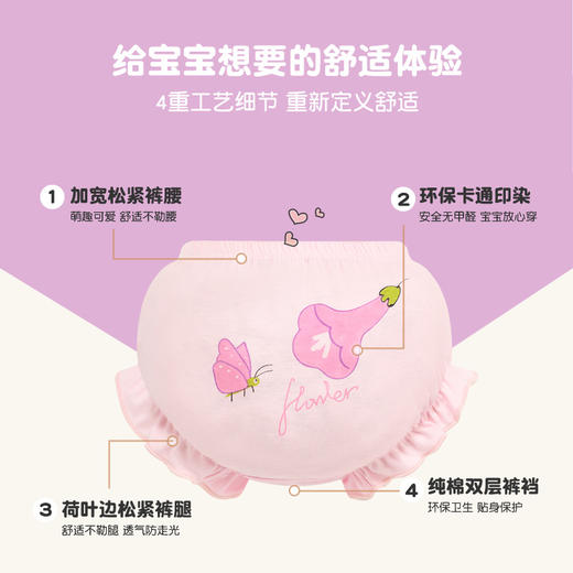 【9款组合！婴童纯棉面包裤】薄款卡通可爱童内裤面包裤纯棉双层厂家直销蝴蝶结儿童荷叶边外穿 商品图6