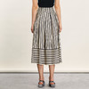 谜底条纹半身裙女2024年夏款复古文艺风高腰拼接中长裙242MB0645 商品缩略图2